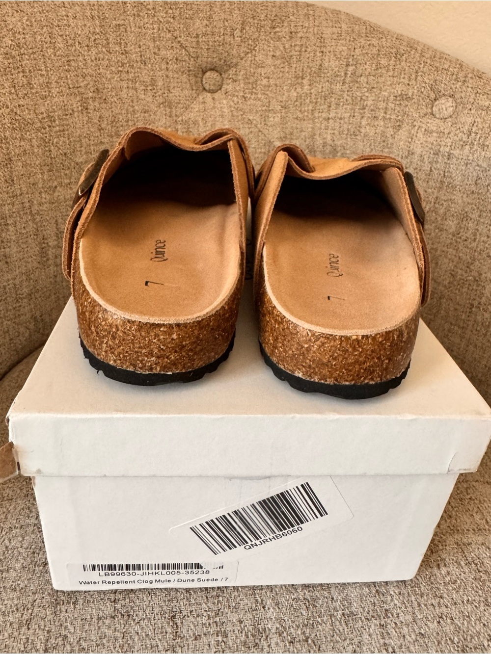 Quince water repellent dune Suede Slip-On Clog Mules size US 8 - Picture 5 of 9